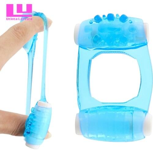 Utinta Leptura Mini Double Vibrators Rings Cock Ring Delay Premature Ejaculation Penis Ball Loop Lock Sex Toys Product for Men