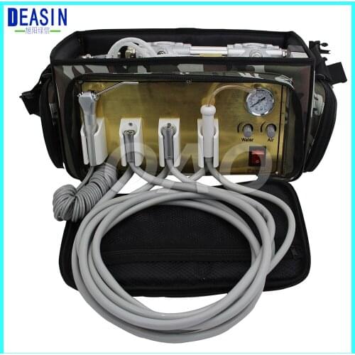 Deasin MINI Convenient Portable Dental Unit with Air Compressor Suction System 3 Way Syringe