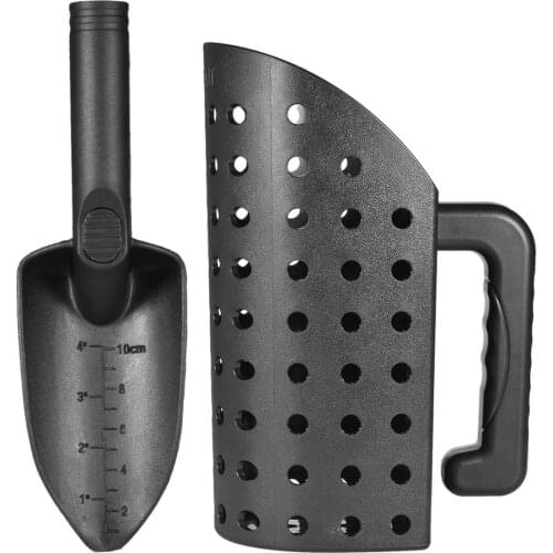 2 PCS Black Metal Finder Accessory Set Sand Scoop Shovel Tool Set Metal Detection Treasure Hunts Tool Accessory
