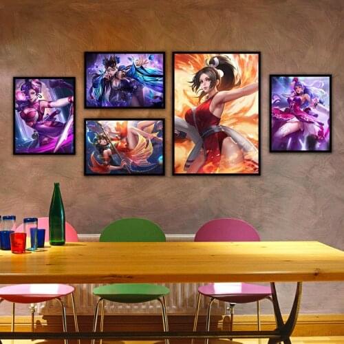 5D DIY Diamond Painting Kit King of Glory Poster Anime Full Square&Round Embroidery Mosaic Cross Stitch Paint Home Decoration