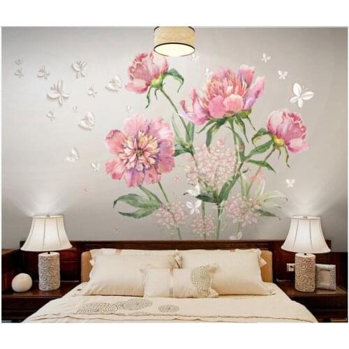 Custom mural 3d photo wallpaper Watercolor peony flower living room background home decor 3d wall murals wallpaper for walls 3 d