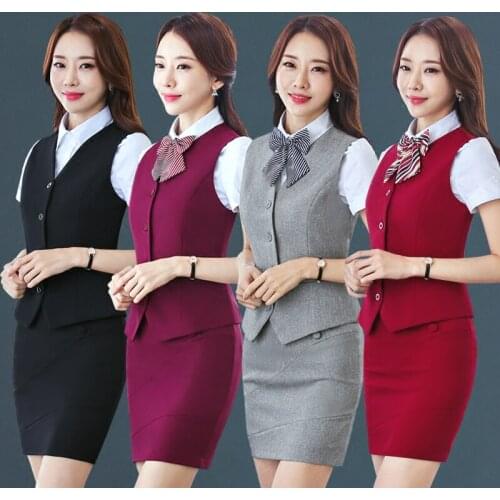 New sexy Multi-color Hotel Work Clothes Summer Assistant Professional Beauty Beautician Front Cashier Stewardess Skirt Uniform