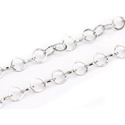 Pandahall 10 meter/lot 5mm 304 Stainless Steel Soldered Cable Chains Bracelet Necklace Accessories Component Making Supplies