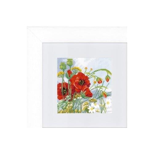 Lovely kit 19-20 Cross stitch Handmade 14CT Counted Canvas DIY,Cross-stitch kits,Embroidery Flower PN-0146360 Poppy 29-29