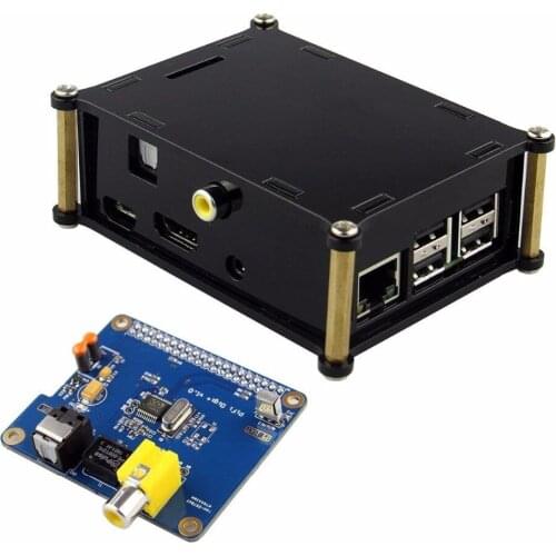 Raspberry PI Digital Sound Card I2S SPDIF Optical Fiber HIFI DiGi with Acrylic Case Enclosure for Raspberry pi 3 2 model B