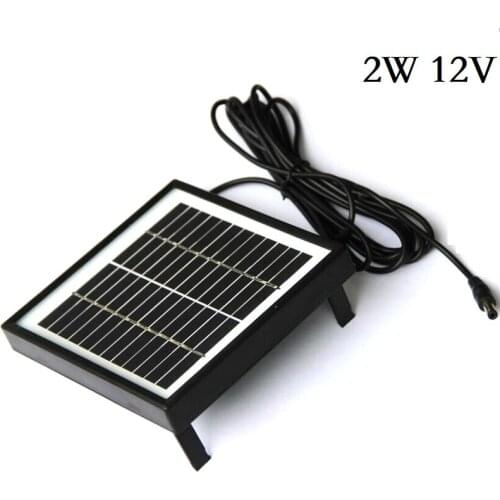 2W 12V Solar Cell Polycrystalline Solar Panel Power System Battery Charger System Light DC5521 Ouput+3M Cable Free Shipping