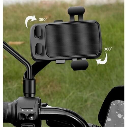 Bicycle Motorcycle Mobile Phone Holder for 4.7-6.5 inches Mobile Phone Bracket 360 Degree Rotation Bike Motor Phone Holder