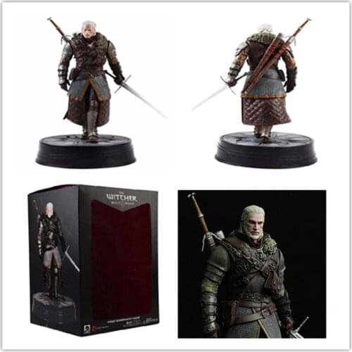 Witcher-ed 3 Wild Hunt Geralt Wolf Action Figure PVC Collectable Model Toys Gift Doll 25CM