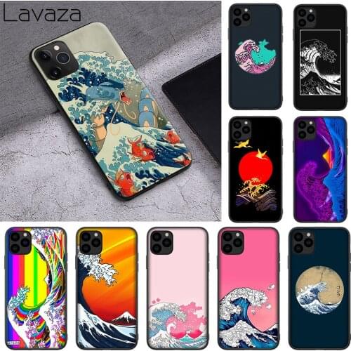WEBBEDEPP Wave Art Japanese Green Illust TPU soft Case for iPhone 11 Pro XS MAX XR X 8 7 6 6s 5 5s Plus