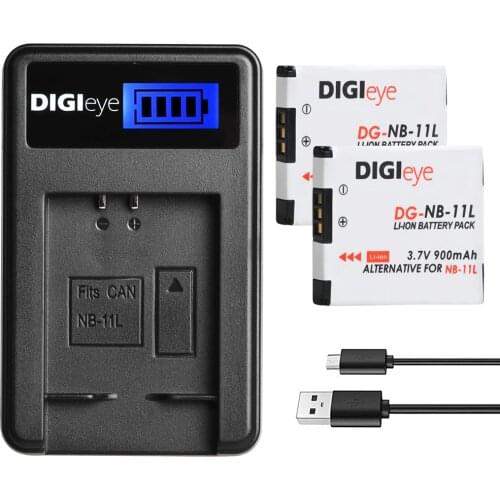 2Pcs NB-11L NB-11LH Battery + LCD USB Charger for Canon PowerShot A2300 A2500 A2600 A3400 A3500 is ELPH 110 ELPH 130 HS SX400 is