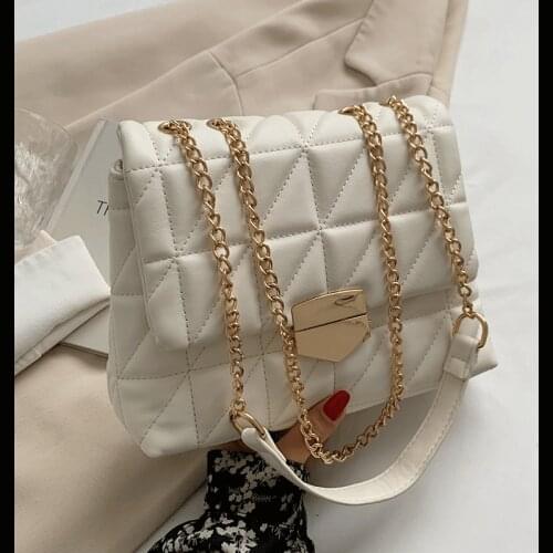 Luxury Brand Women Shoulder Bags Diamond Lattice Handbags for Girls Leather Crossbody Bag Chains Flap Messenger Bag Female Sac