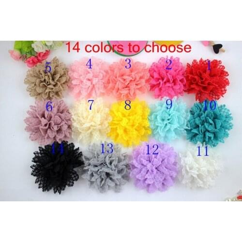 10pcs/lot DIY lace chiffon Flowers Kids Boutique Flowers Decorations For Girls Hair Ornaments