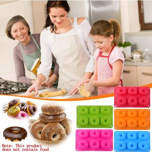 2pcs Silicone Donut Molds Non-stick Donut Baking Tray Cake Chocolate Baking Mold Pan Mould Tray Kitchen Cookie Baking Mold Tool