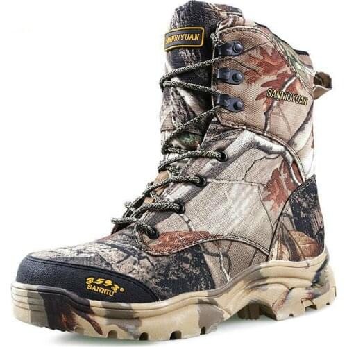 38-47 Big Size Camouflage Waterproof Tactical Boots Men Women Winter Wool Warm Desert Army Boot Outdoor Hunting Hiking High Shoe