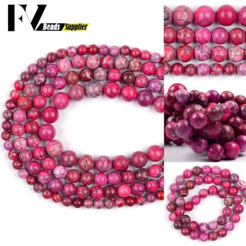 Natural Rose Red Imperial Turquoises Stone Beads Round Spacer Beads For Bracelet Jewelry Making Diy Charms Accessories 6/8/10mm