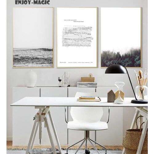 Home Decor Canvas Poster Chopin Manuscript Music Painting Room Wall Art Modern 3 Piece Oil Painting Picture Panel Print B-044