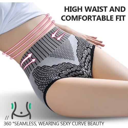 DREEM High Waist Sexy Women Abdomen Cotton Briefs Plus Size Striped Panties Lace Underwear Lingerie Antibacterial Underpant