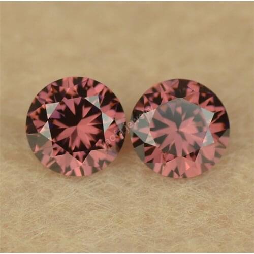 Hot Sale 1~4mm 5A Loose CZ Beads Lab Created Rhodolite Color Cubic Zircon Gems Round Shape Europe Machine Cut Stone For Jewelry