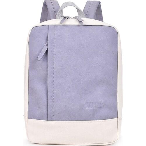 Hot Selling Canvas Backpack Large Capacity Stitching Zipper Bag for Girls Students School Travel