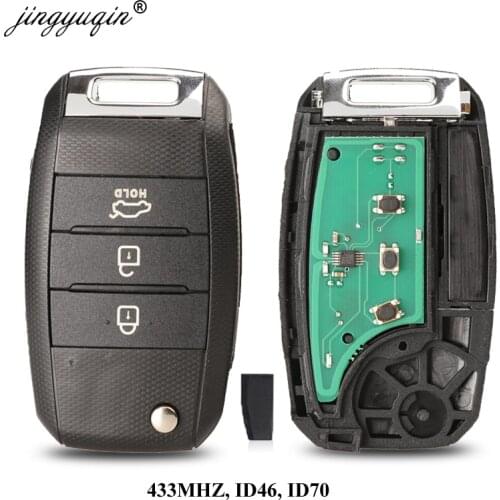 Jingyuqin 3 Button Remote Flip Car Key 433MHZ ID46 ID70 Chip For Kia K5 Sorento Sportage 2013 2014 2015 Keyless Fob