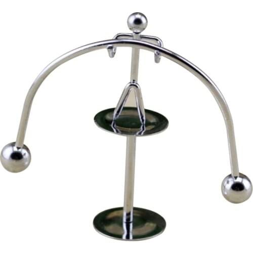 Perpetual Balance Small Weightlifting Cartoon Newton Physics Science Newton Pendulum Metal Home Little Iron ​People Swing