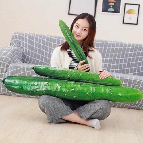 Creative Simulation 55CM Cucumber Plush Toys Stuffed Cute Lifelike Fruits Pillows Funny Dolls for Kids Children Christmas Gifts