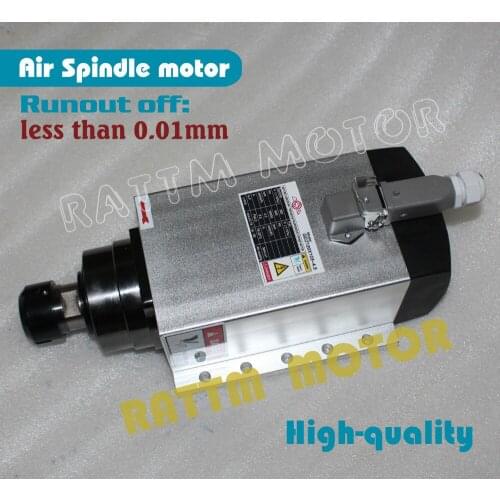 Square 4.5kw Air cooled spindle motor ER32 runout-off 0.01mm 4 Ceramic bearing 18000rpm for CNC Router Engraving Milling Machine