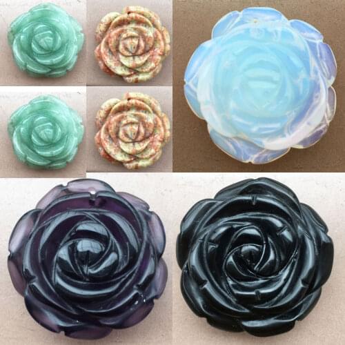 New Fashion Unikate Aventurine Carnelian Opal Crystal Carved RosePendant Free Shipping WB792