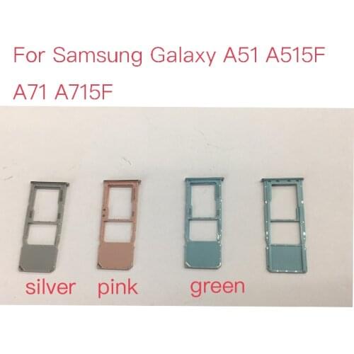 New Single Sim Tray Holder For Samsung Galaxy A51 A515F A71 A715F SIM Card Tray Slot Holder Adapter Socket Repair Parts