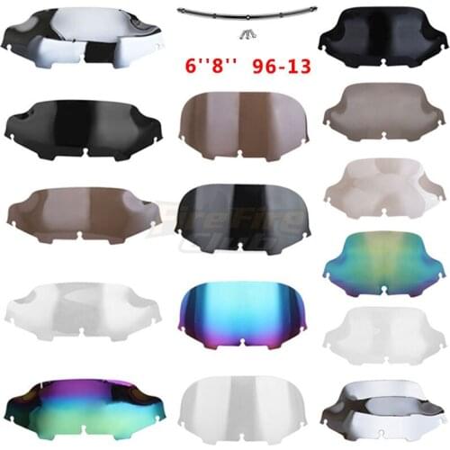 6"/8" Wave Windshield Fairing Case For Harley Touring Electra Street Glide FLHX FLHT 1996-2013 Motorcycle Windscreen Trim Cover