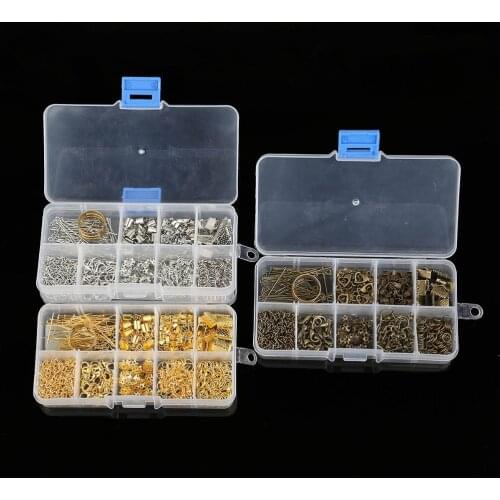 NEW 1Box Crimp End Clasps Lobster Clasps Jump Rings Extender Chains Ending Droplets For DIY Necklace Jewelry Making Materials
