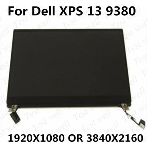 Original LCD Display Screen Touch Digitizer Replacement Full Assembly With Hinges 13.3"FHD UHD For Dell xps 13 9380 P82G P82G002
