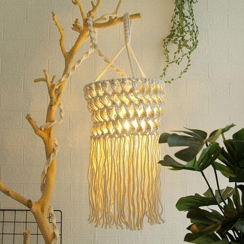 Hanging Light Lampshade Boho Lamp Shade Pendant Light Woven Cover Durable & Decorative suitable for retro and modern styles