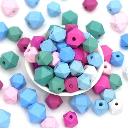 Mixed Color Faceted Wooden Beads Octagonal Spacer Loose Beads Geometric Wooden Crafts DIY Bracelet Handmade Jewelry Accessories
