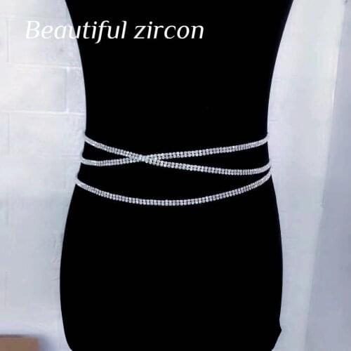 Sexy Rhinestone body chain waist chain fashion simple womens crystal bikini sexy waist chain summer beach bikini Belly Chain