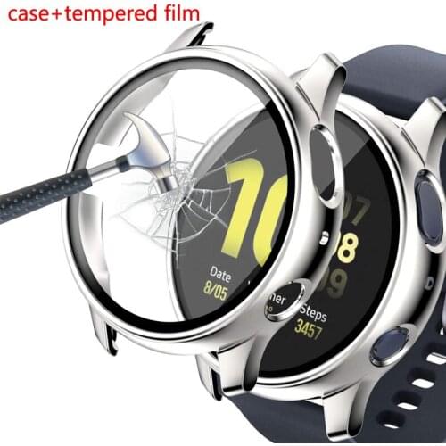 Glass+Case For Samsung Galaxy watch active 2 44mm/40mm All-Around cover bumper+Screen Protector watch active2 accessories