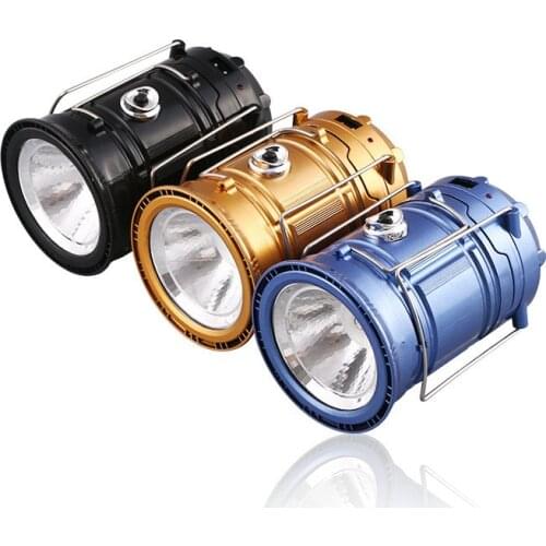 Solar Led Collapsible Flashlights Portable Solar Lamp Lantern Hanging Lamp Camping LED Recargable