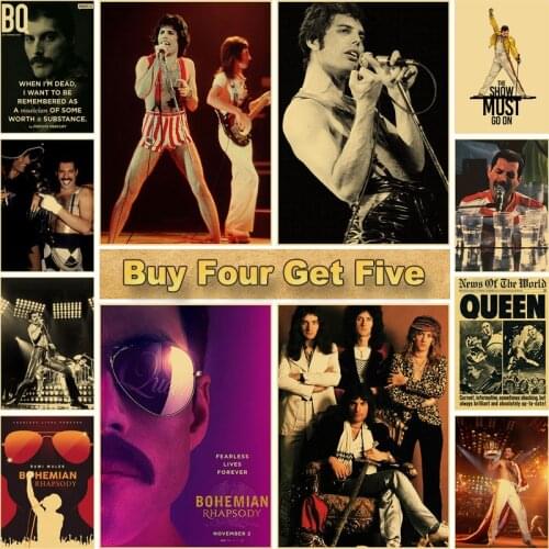 Vintage Rock Band Singer Posters Kraft Paper Music Poster HD Printing Drawing Wall Art Decor Home Bar Cafe Decorative Painting