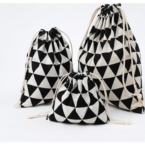 13*15cm Handmade Cotton Linen Storage Package Bag Small Drawstring Bag Women Small Coin Bag Travel Storage Pouch