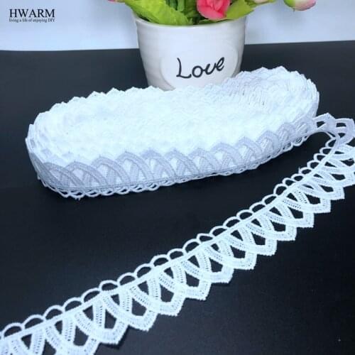 10yard 3cm arch white african lace fabric trim Wave stripe wedding decoration hat pillow skirt accessories DIY full dress sewing