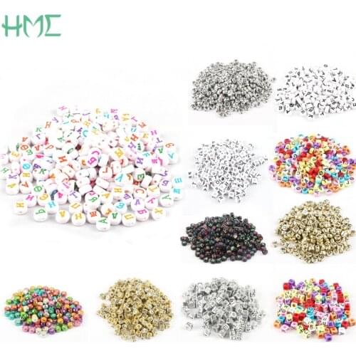 100pcs Acrylic Square Flat Round Mixed Russian Alphabet Letter Beads For Jewelry Making DIY Charms Bracelet Necklace Accessories