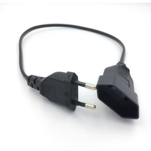 EU European Germany 2-Pin Power Extension Cable Cord For EU Socket Set 0.5m/1m/2m/3m/4m/5m