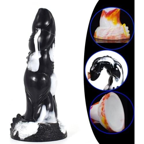 20.5*5.5cm Colorful Silicone Dildo Realistic Animal Penis Female Masturbator Horse Dick Big Penis With Suction Cup Anal Dildos