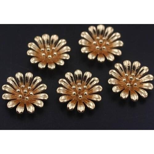 20pcs Brass Casted Chrysanthemum Flower Charms Pendant High Quality DIY Women Hanging on Earrings Supplies Jewelry Accessories