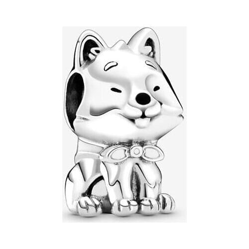 2020 New Original 925 Sterling Silver Beads Akita Dog Charm Fit Pandora Bracelet Bangle DIY Women Jewelry