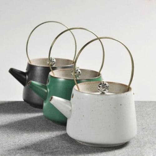 210ML retro Pot pottery teapot kung fu tea set Pu'er pot Japanese ceramic kettle Flower Tea Kettles Home Drinkware Teapots Gift