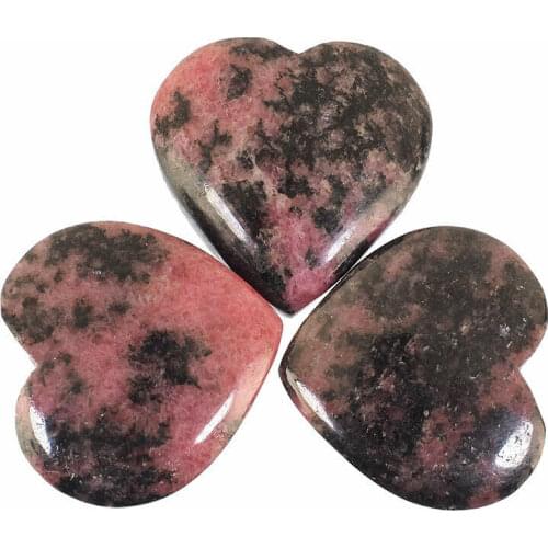 3 Pcs Natural Rhodonite Superb Loose Heart Shape Beautiful Gemstones