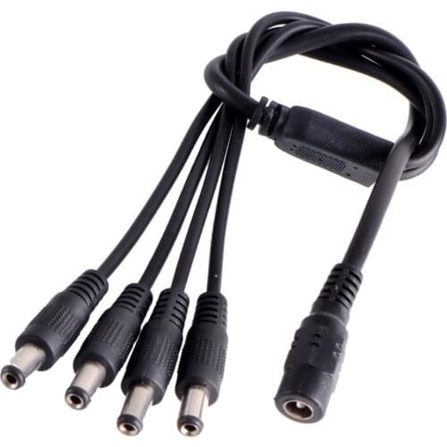 5PCS 12V DC Terminals CCTV Security Camera 2.1mm 1 To 4 Port Power Splitter Cable Electrical Accessories Cable