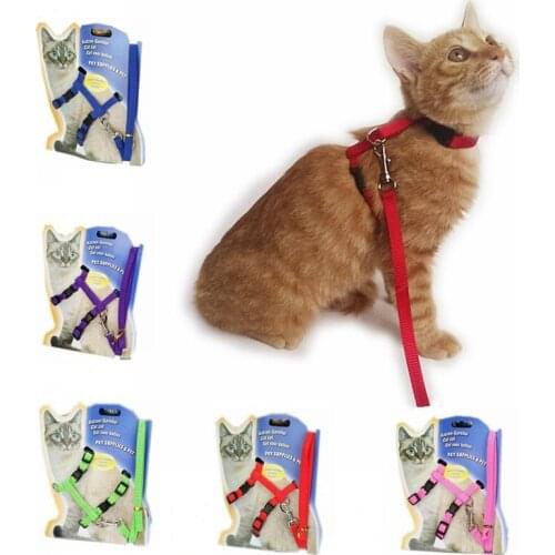 50Pcs/Lot New Pet Lead Leash Harness Kitten Red Belt Strap Safety Rope Adjustable Dog Collar