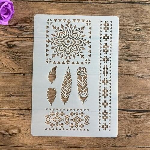 A4 size Lace mandala Wall Painting Stencils Stamp Scrapbook Album Decorative Embossing Craft Paper stencil for diy scrapbooking
